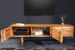 Massivholz TV-Lowboard ALPINE 145cm natur Akazie Retro Design honey finish