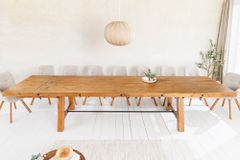 Massiver Esstisch FINCA 300-400cm vintage braun verlängerbar Pinienholz Bohlenoptik