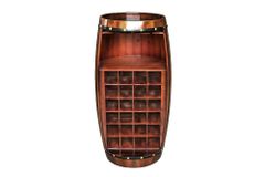 Massives Weinregal BODEGA 97cm coffee braun Pinie Fass-Bartisch für 24 Flaschen