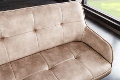 Design Sitzbank EUPHORIA 160cm champagner greige Samt Hairpin Legs Metallbeine Armlehnen
