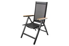 Outdoor Gartenstuhl DESIGNO anthrazit Aluminium klappbar wetterfest Hochlehner