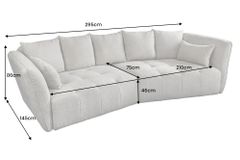 Modernes Big Sofa ROYAL 295cm grau Bouclé Federkern XXL-Couch inkl. Kissen