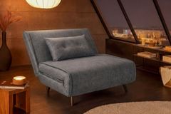 Schlafsessel SMART MULTIFUNCTION 100cm grau Vogue Seiden Samtstoff