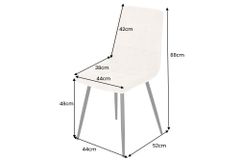 Moderner Design Stuhl TRES CHIC beige Cord schwarze Metallbeine Esszimmer