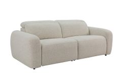3er Sofa MILANO 220cm beige Bouclé Tweed Soft elektrisch verstellbare Fuß und Kopfstütze