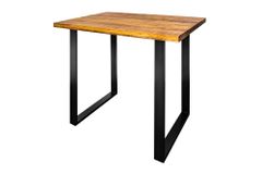 Massiver Bartisch IRON CRAFT 120cm natur Mangoholz Stehtisch Industrial Design