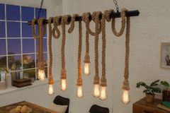 Maritime Hängeleuchte SEVEN SEAS II 120cm Seil Lampe mit 10 Leuchten