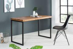 Eleganter Schreibtisch ELEMENTS 118cm braun Sheesham stone finish Metallgestell