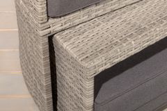 Outdoor Sonneninsel PLAYA LIVING 165cm hellgrau Polyrattan Aluminium inklusive Kissen wetterfest