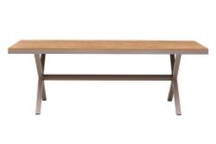 Moderner Gartentisch DESIGNO 200cm natur greige Aluminium wetterfest X-Gestell