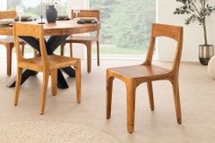 Massiver Stuhl ORGANIC braun Akazienholz honey finish handmade