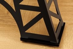 Runder Bartisch PARIS LOFT 105cm dunkelbraun Mangoholz Eiffelturm-Design