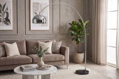 Ausziehbare Bogenlampe LOUNGE DEAL 170-210cm chrom Marmorfuß Stehlampe