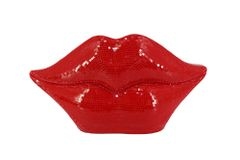 Glamouröse Deko-Figur DISCO LIP 45cm rot Glas-Mosaik-Design handmade