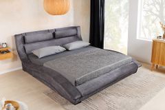 Bett SWING 180x200cm grau Vogue Seiden Samtstoff