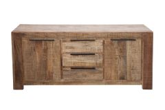 Massives Sideboard IRON CRAFT 175cm Mangoholz Kommode mit Schubladen Handarbeit