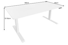 Höhenverstellbarer Schreibtisch WHITE DESK 140cm weiß Metallgestell Bürotisch