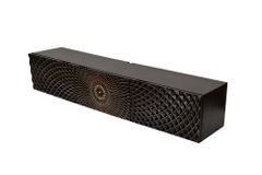 Hängendes TV-Board ILLUSION 160cm schwarz Mangoholz Massivholz mit 3D Schnitzereien gold