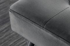Design Sitzbank BOUTIQUE 100cm dunkelgrau Samt schwarze Metallbeine