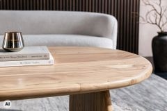 Design Couchtisch SCULPTURA 110cm natur Akazienholz organische Form
