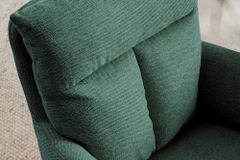 Drehbarer Retro Stuhl BIG GEORGE grün mit Armlehnen und Taschenfederkernpolsterung