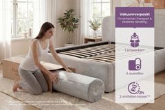 Ergonomische Boxspringmatratze CLOUD FLEX 180x200cm greige Tonnentaschenfederkern 9-Zonen