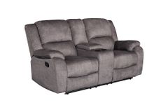 Exklusiver 2er Kinosessel HOLLYWOOD grau hochwertiger Vogue Veloursstoff mit Cupholder