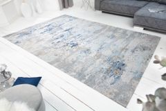 Design Teppich ABSTRAKT XXL 350x240m grau blau Baumwolle
