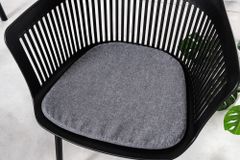Design Stuhl AIRE schwarz Kunststoff Stahlgestell Indoor Outdoor inkl. Kissen