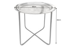 Orientalischer Beistelltisch CASABLANCA 50cm silber schwarz Tablett abnehmbar klappbar