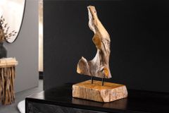 Massives Teakholz Ornament FLAME 30-40cm Treibholz Dekoration