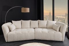 Modernes Big Sofa ROYAL 295cm champagner beige Bouclé Federkern XXL-Couch
