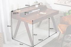 Massiver Sekretär MONSOON 120cm Akazie Schreibtisch Markant Finish