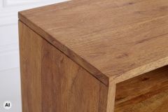 Massiver Beistelltisch CUBUS 45cm braun Mangoholz honey finish Regal Nachttisch