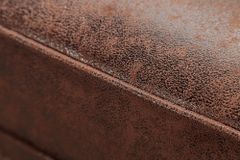 Design Ecksofa CHESTERFIELD 270cm antik braun Microfaser Federkern Ottomane links Vintage