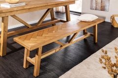 Massive Sitzbank MOSAIK 160cm natur Pinienholz recycelt