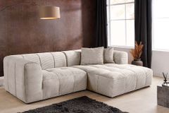 Modernes Sofa ZERO GRAVITY 240cm beige Cord 3-Sitzer Couch