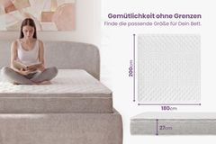 Ergonomische Boxspringmatratze CLOUD FLEX 180x200cm greige Tonnentaschenfederkern 9-Zonen