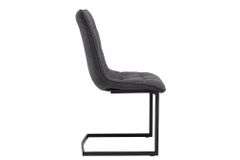 Design Freischwinger Stuhl MIAMI dunkelgrau Metallgestell matt schwarz