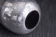 Elegante Vase ORIENT 50cm silber im Grid Hammerschlag Design