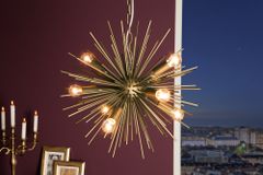 Elegante Hängeleuchte SUNLIGHT 50cm matt gold Hängelampe