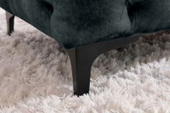 Chesterfield Sitzhocker MODERN BAROCK 95cm petrol Samt Fußhocker