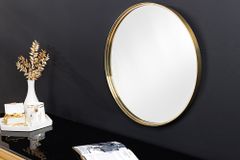 Runder Wandspiegel PORTRAIT 50cm gold Metallrahmen handmade