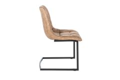 Design Freischwinger Stuhl MIAMI taupe antik Microfaser Metallgestell matt schwarz