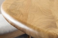 Runder Esstisch ARTE 120cm kaschmir beige finish Mangoholz massiv mit markantem Gestell