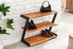 Massives Schuhregal MAMMUT 75cm braun honey finish Akazienholz Regal