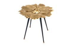 Dekorativer Beistelltisch GINKGO LEAFS 60cm gold handmade Metall