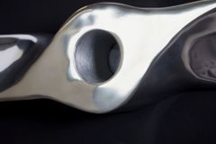 Authentische Wanddekoration SCREW II 110cm silber Flugzeug Propeller