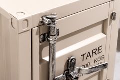 Container-Schrank GLOBETROTTER 50cm greige Metall Nachttisch Beistellschrank