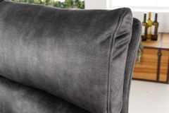 Höhenverstellbarer Barhocker COMFORT dunkelgrau Samt drehbar mit Lehne Metall schwarz